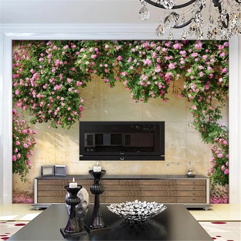 3D-обои Beibehang на заказ настенная фотообои с изображением роз фона для телевизора