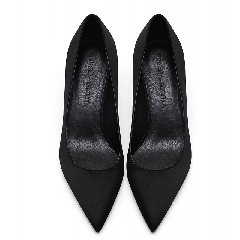 8cm Heel Height Элегантные женские туфли-лодочки высококачественные шелковые туфли с острым носком на высоком тонком каблуке 6 см, 8 см, 10 см, Классические Вечерние туфли для офиса женская обувь зеленого цвета, E0041 - Цвет: 8cm Heel Height