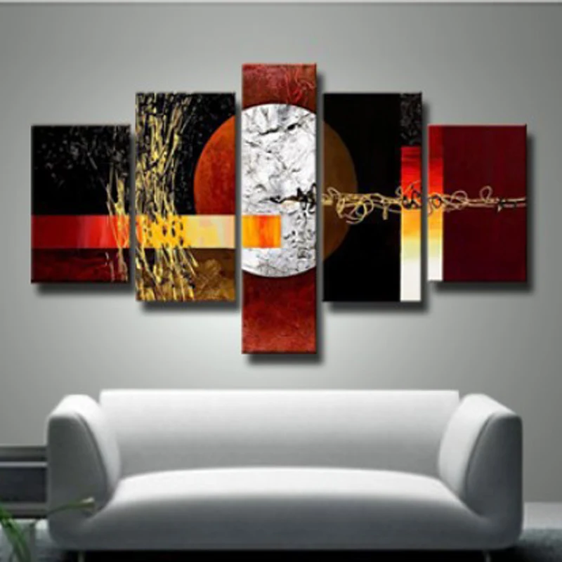 5 шт. абстрактная картина маслом на холсте | Дом и сад