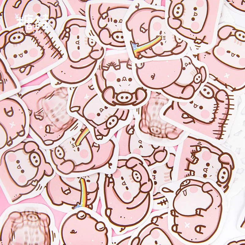 45 шт./кор. Tangshi животные розовый поросенок бумажный стикер kawaii Украшение DIY альбом