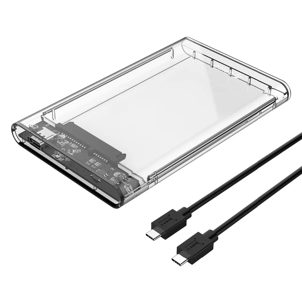 ORICO 2,5 дюймовый чехол для жесткого диска SATA-USB 3,1 Gen2 10 Гбит/с Тип C жесткий диск Внешний корпус для жесткого диска прозрачный чехол без инструмента 4 ТБ
