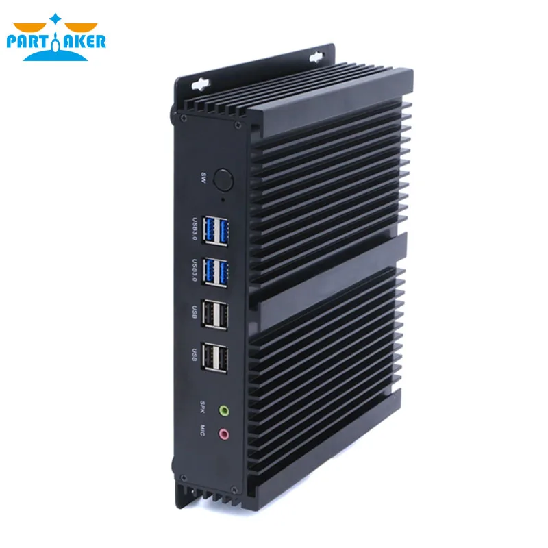 Fanless Barebone Mini PC Core i7 5500U i5 4200U i3 5005U Windows 10 Rugged ITX Case Industrial Computer 2 LAN HDMI 6 COM Nettop