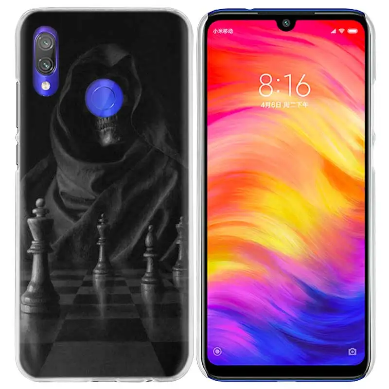 Черный и белый шахматный чехол для Xiaomi Redmi Note 7 K20 6 6A Pro Y3 7S 7A GO S2 5 mi Play A1 A2 8 lite Poco F1 жесткий чехол для телефона