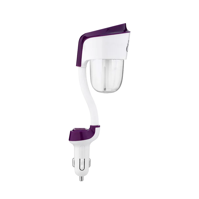 Purple 12V Мини II Автомобильный увлажнитель воздуха масло Арома-диффузор очиститель воды 2 Порты usb автомобильный освежитель воздуха распылитель, распылитель - Цвет: Purple