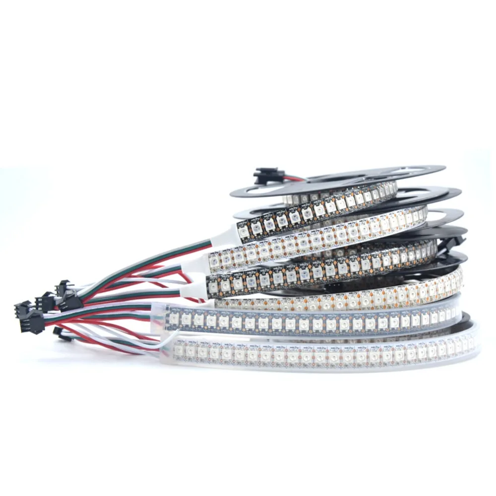 1 м/5 м WS2812B SK6812 30/60/74/96/144 пикселей/м 2811ic Встроенная индивидуально Адресуемая RGB