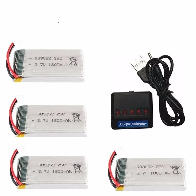 Красный 1800 мАч 3,7 в lipo Батарея Зарядное устройство для KY601S SYMA X5 X5S X5C X5SC X5SH X5SW M18 H5P HQ898 H11D H11C T64 T04 T05 F28 F29 T56 T57 - Цвет: Красный