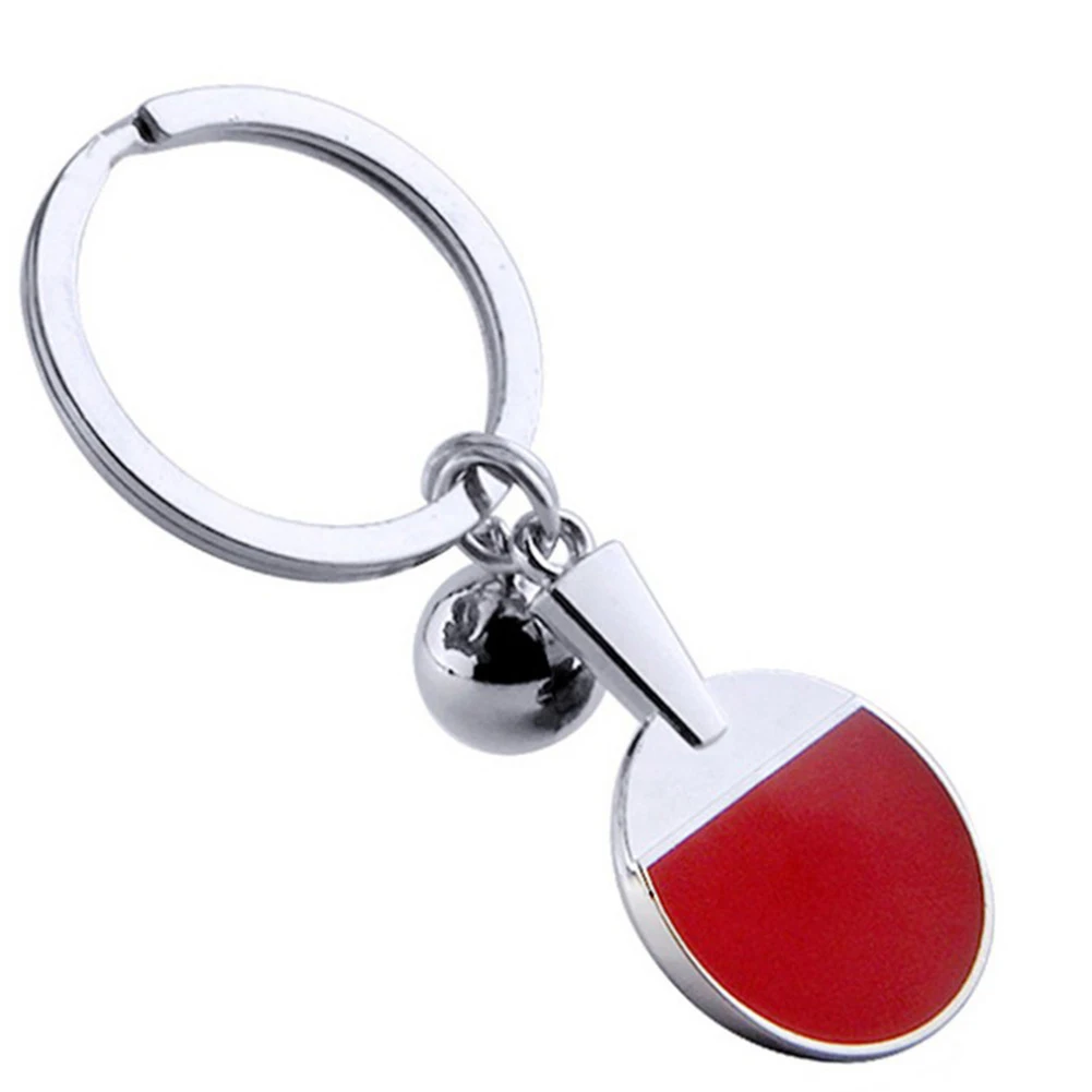Модный спортивный стол для пинг-понга теннисный мяч брелок креативная ракетка для пинг-понга кольцо для ключей брелок автомобильный Сувенирный брелок подарок - Цвет: Красный