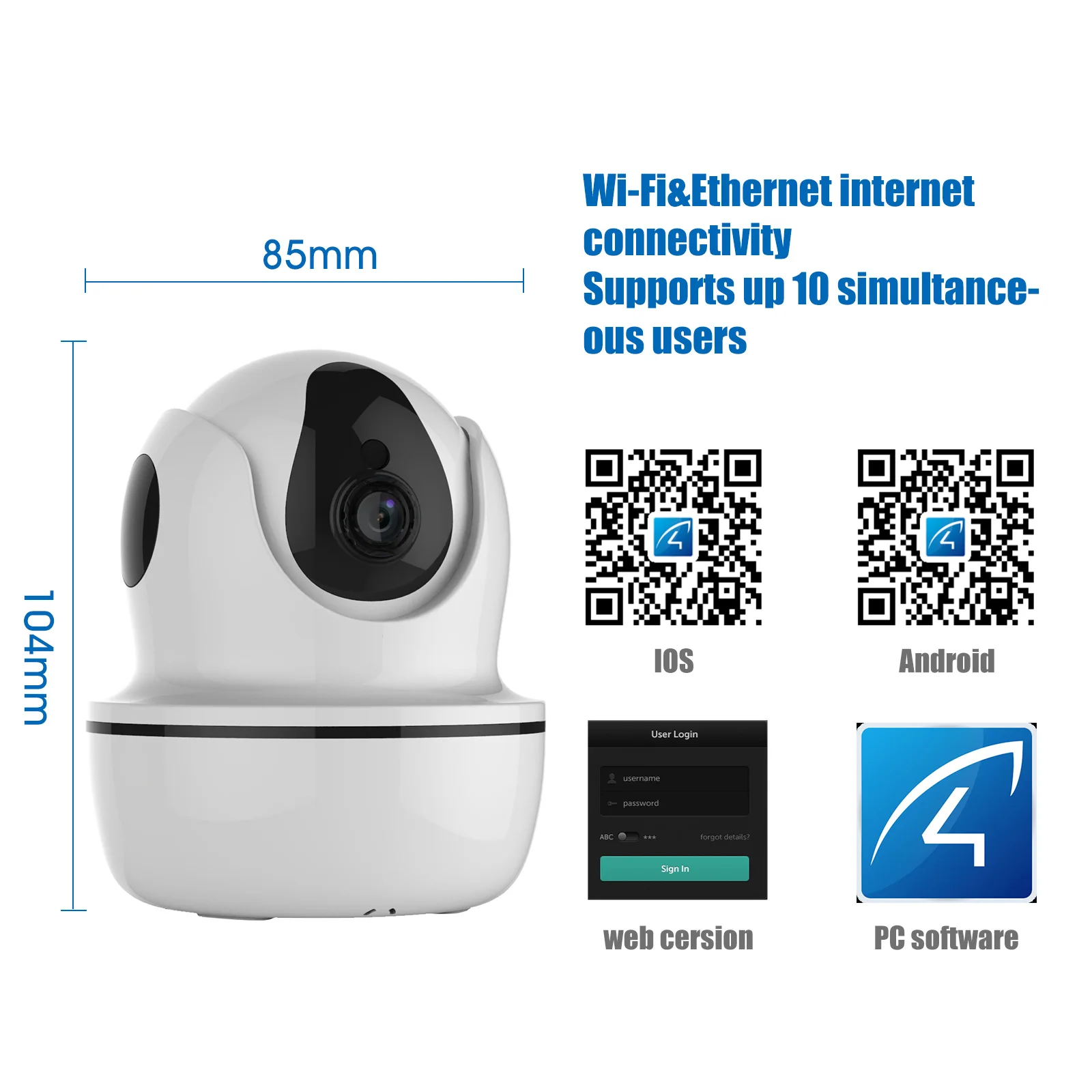 H. вид 1080 P IP Камера Wi-Fi Беспроводной безопасности ИК Управление Функция