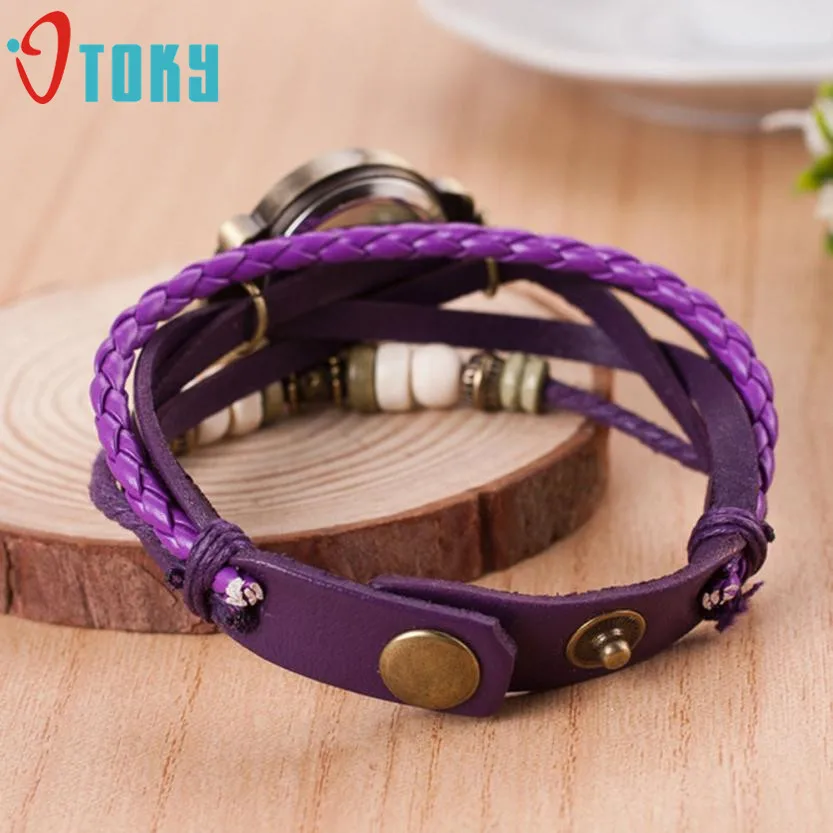 OTOKY Fashion Dolphin Bracelet Women Alloy Leather Quartz Wrist Watch Dropshipping | Наручные часы