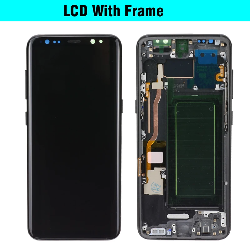 Супер AMOLED S8 lcd с рамкой для SAMSUNG Galaxy S8 G950 G950F дисплей S8 Plus G955 G955F сенсорный экран дигитайзер