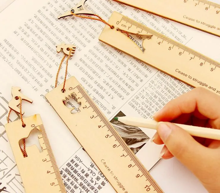 Бесплатная доставка! 1 партия = 30 шт.! Деревянная милая/креативная/линейка