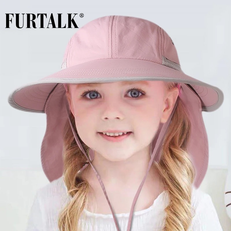 FURTALK Детская летняя шапка для девочек и мальчиков Солнцезащитная шляпа с