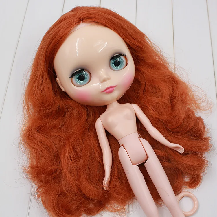 Кукла блайз Обнаженная фабричная кукла с медными красными волосами подходит для