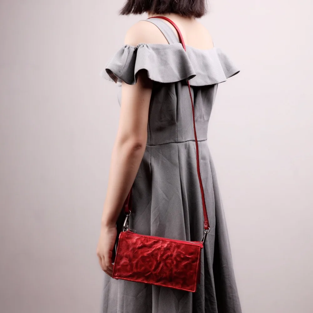 Сумка-клатч женская из натуральной кожи модный дизайнерский саквояж на плечо