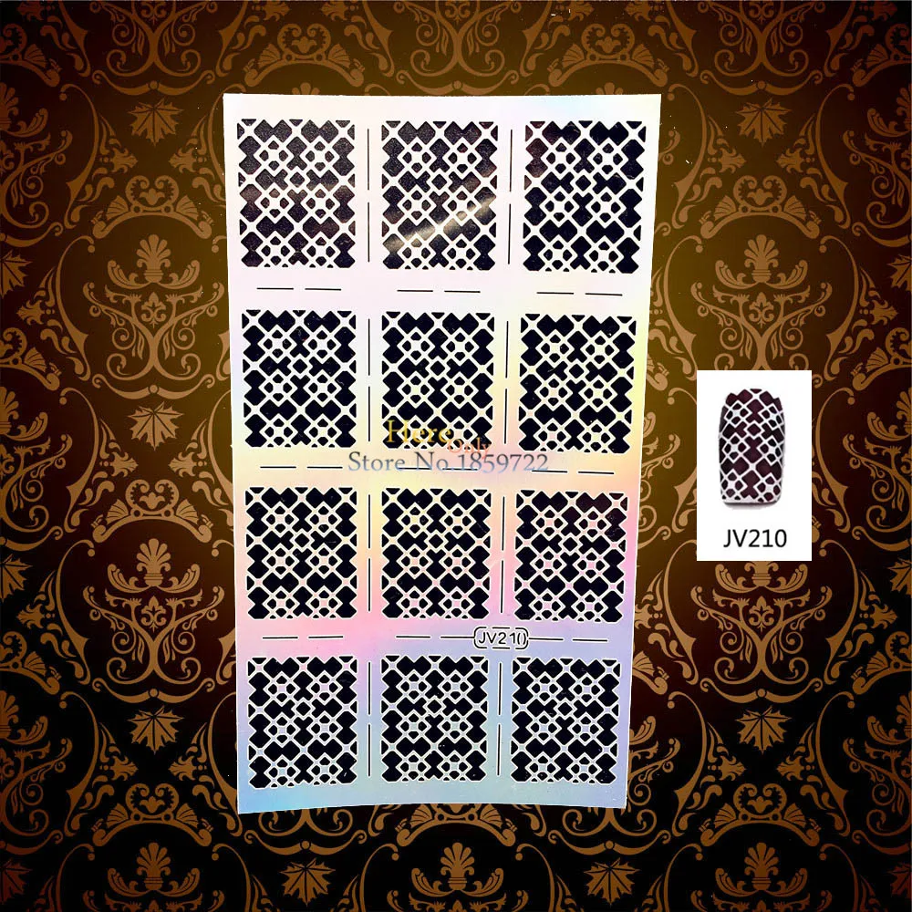 1 шт. Красота Белый выдолбленный узор мыши стикер для ногтей шаблон HWJV213 краска