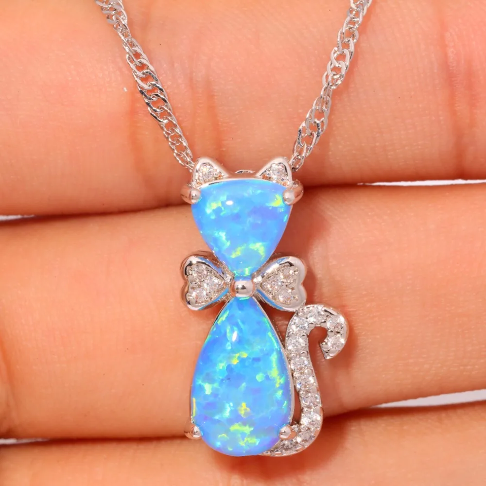 Cinily создан Синий огонь опал кубического циркония Посеребренные оптовая продажа