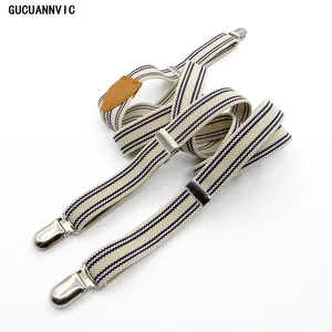 Новые английские полосатые подтяжки на ремешке, три сезона, универсальные ремни унисекс, Широкие Эластичные подтяжки 2,0 см, GUCUANNVIC