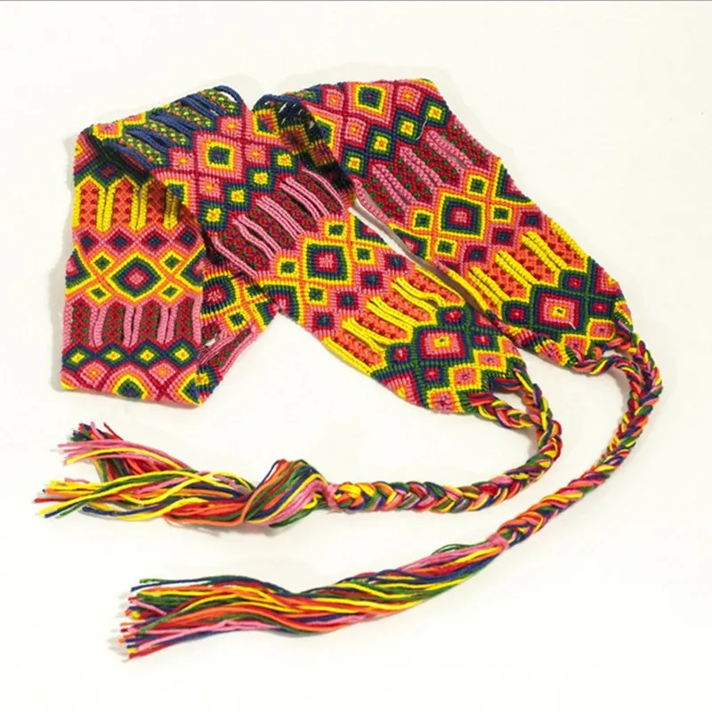 2018 женские Непальские этнические плетеные ремни дружбы Широкие Ретро Вязаные