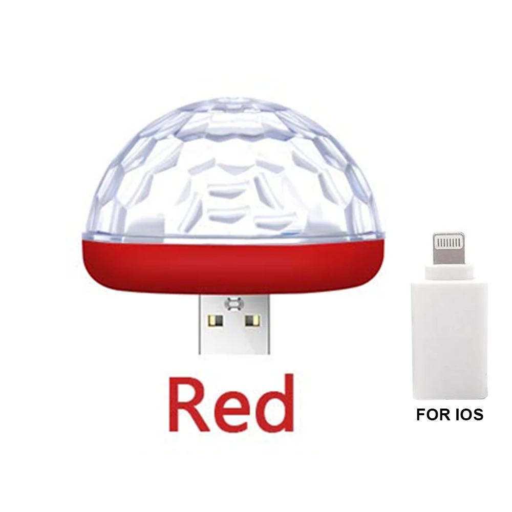 Red Apple plug Автомобильный USB атмосферный свет декоративная лампа для салона автомобиля огни DJ RGB мини красочная музыкальная лампа для фестиваля вечерние караоке - Испускаемый цвет: Red Apple plug
