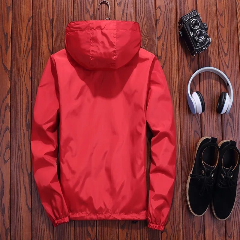 

Women Windbreaker Jacket Female Solid color Patchwork Hooded Jacket Basic Jackets Coats For Women
