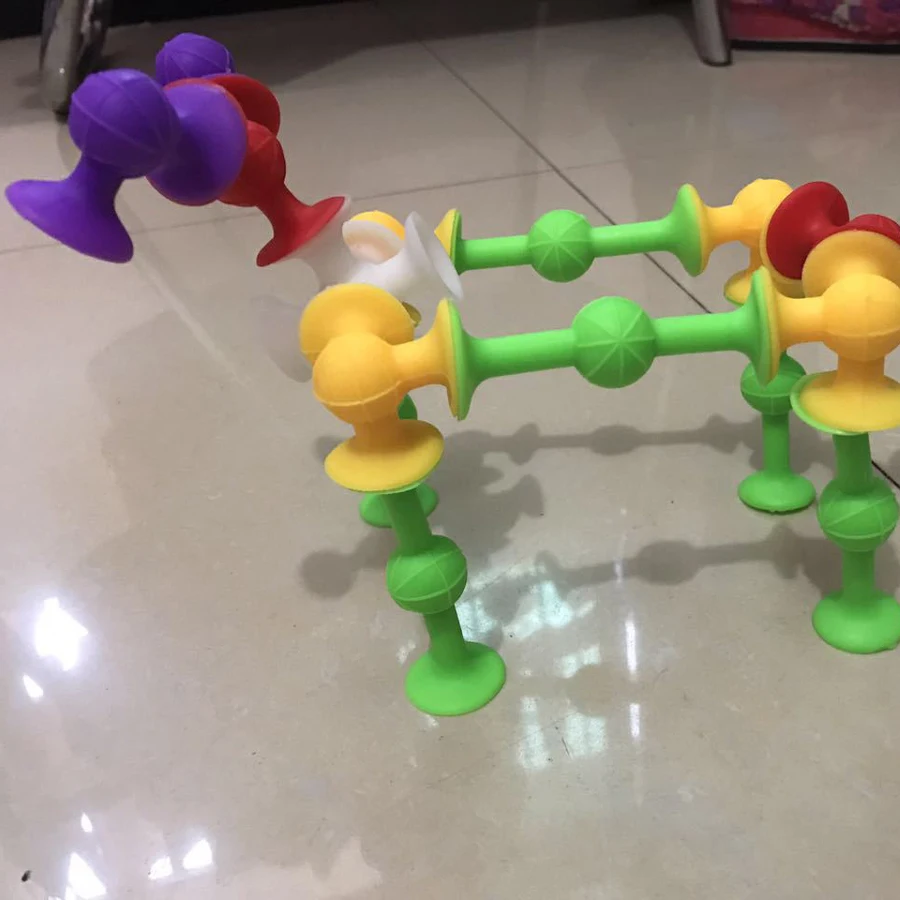 Присоски игрушки DIY силиконовые строительные блоки собранные игрушки забавные присоски Обучающие строительные игрушки