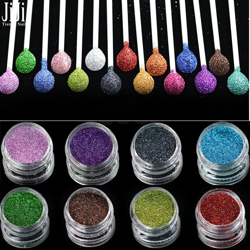 1 шт. г баночка голографический лазер Блестящий лак для ногтей пылевые ногти УФ