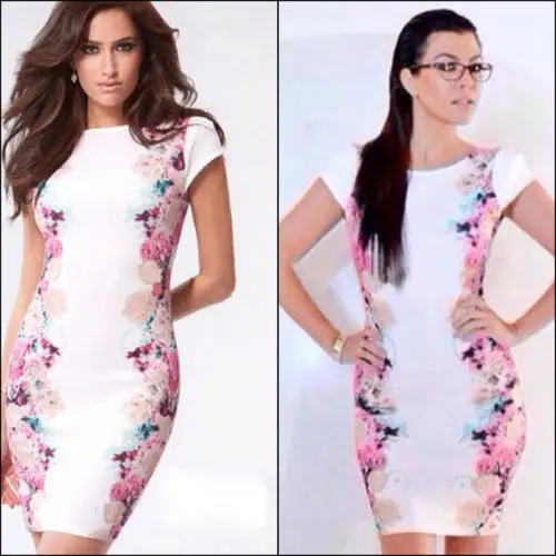 Sexy Women Printed Prom Ball Cocktail Party Mini Dress Formal Evening Gown |