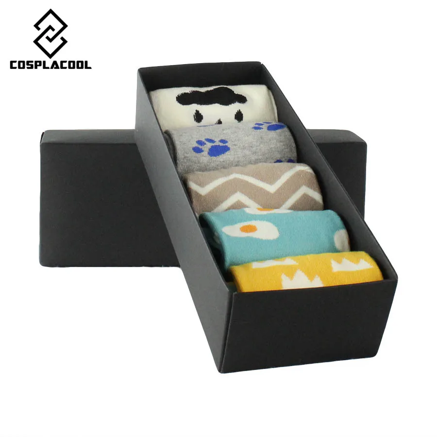 [COSPLACOOL] 5 пар/лот милые хлопковые носки для женщин и девочек Kawaii Egg Donut Sushi забавные