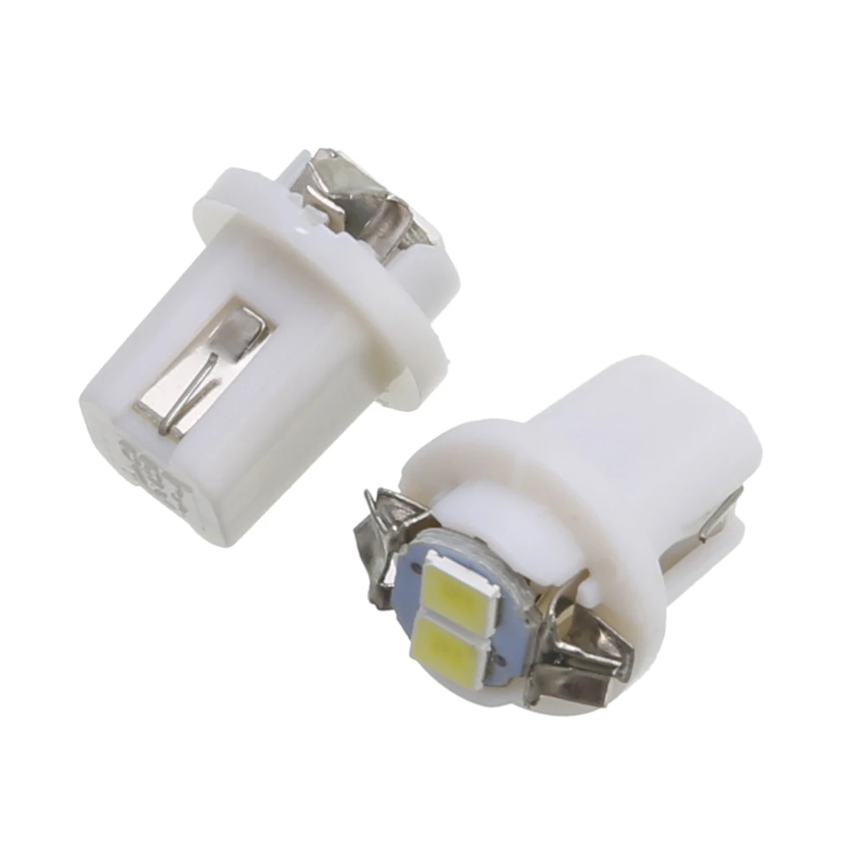 

Universal 10pcs 12V 13.8mm White T5 B8.5D 3528 2 LED Car Dash Gauge Instrument Wedge Light Dashboard Tacho and Odometer Bulb