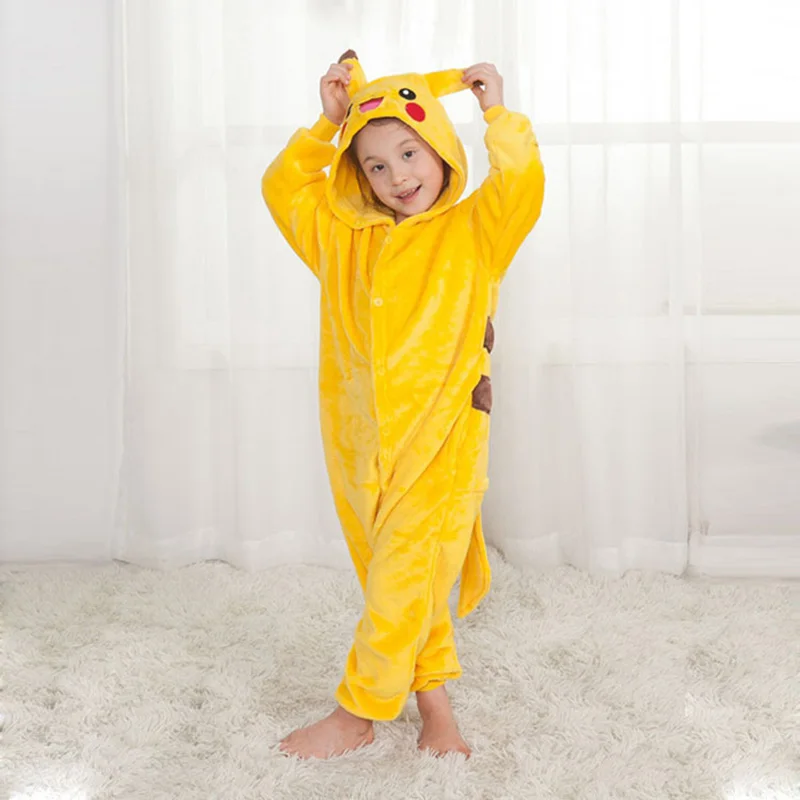Японский мультфильм Покемон пижамы с Пикачу Косплей Аниме Kigurumi Необычные мягкий