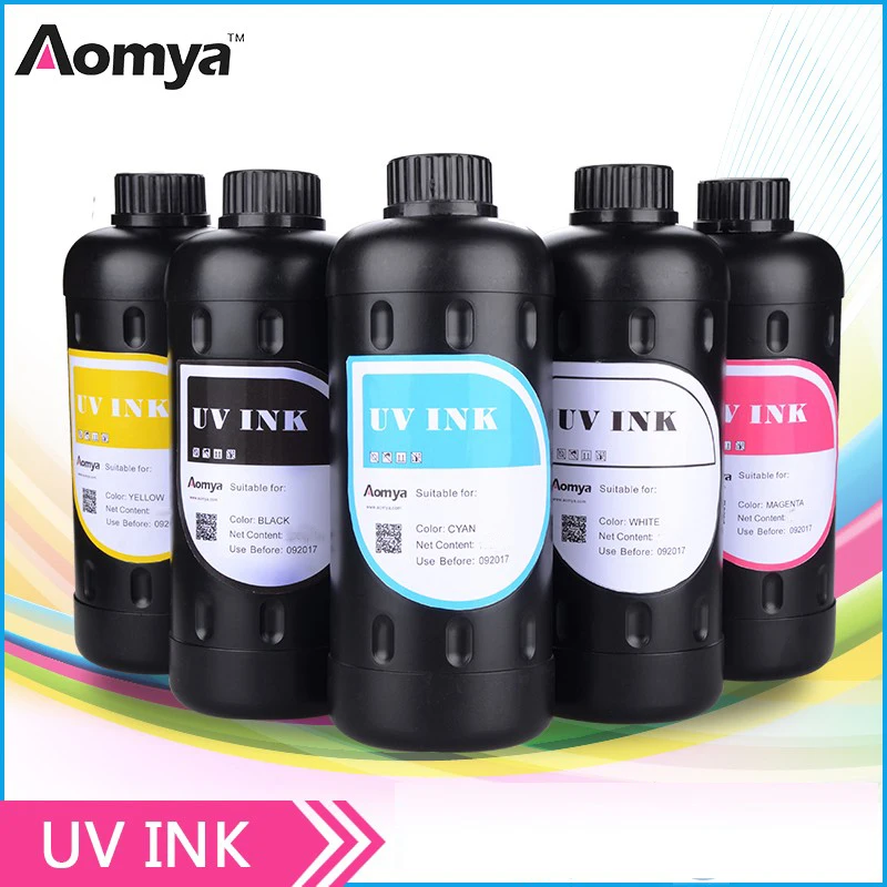 Светодиодные заправляемые УФ чернила Aomya 5*500 мл для планшетного принтера Epson 1390 1400