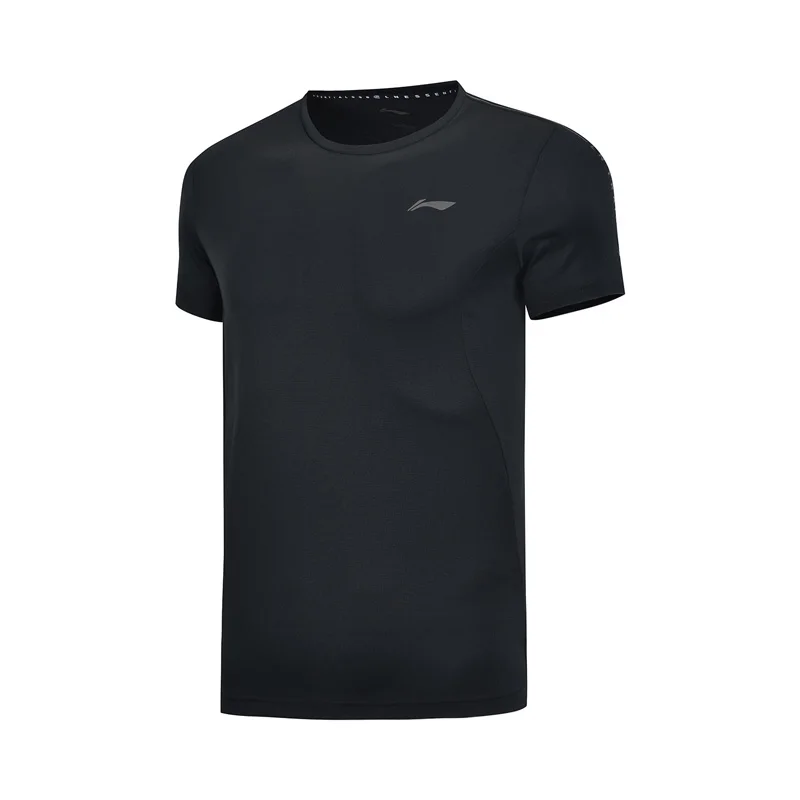Мужские тренировочные футболки Li Ning из 100% полиэстера дышащая Спортивная