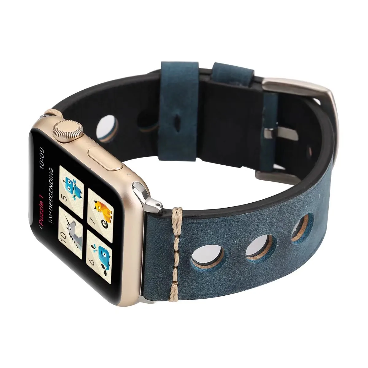Ретро ремешок из натуральной кожи для Apple Watch Series 3 2 1 Band iWatch круглые браслеты с