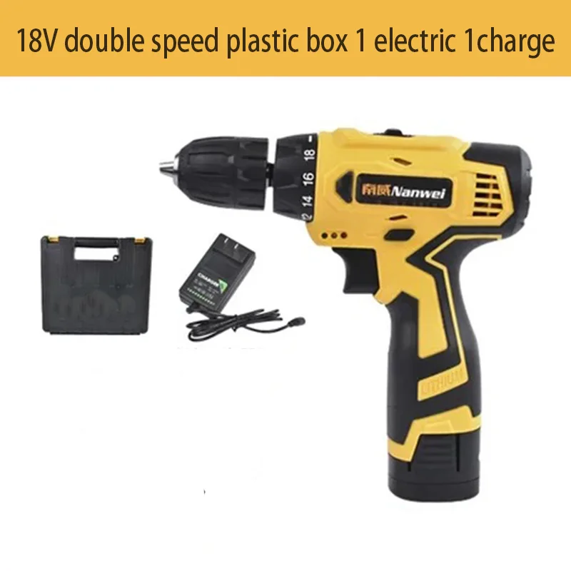 18V 1 electricity 28 В Макс Электрический Беспроводная электродрель-отвёртка мини беспроводной мощность Драйвер DC литий-ионный батарея 2-speed 007 - Цвет: 18V 1 electricity