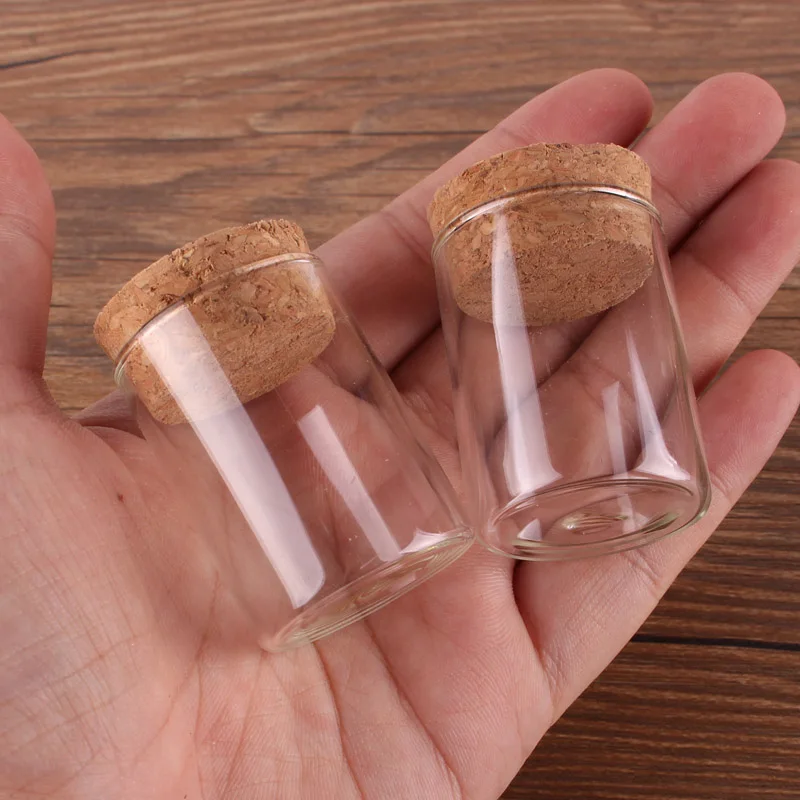 

Dia 30x40mm 15ml Transparent Glass Test Tube Terrarium with Cork Stopper Spice Storage Bottle Container