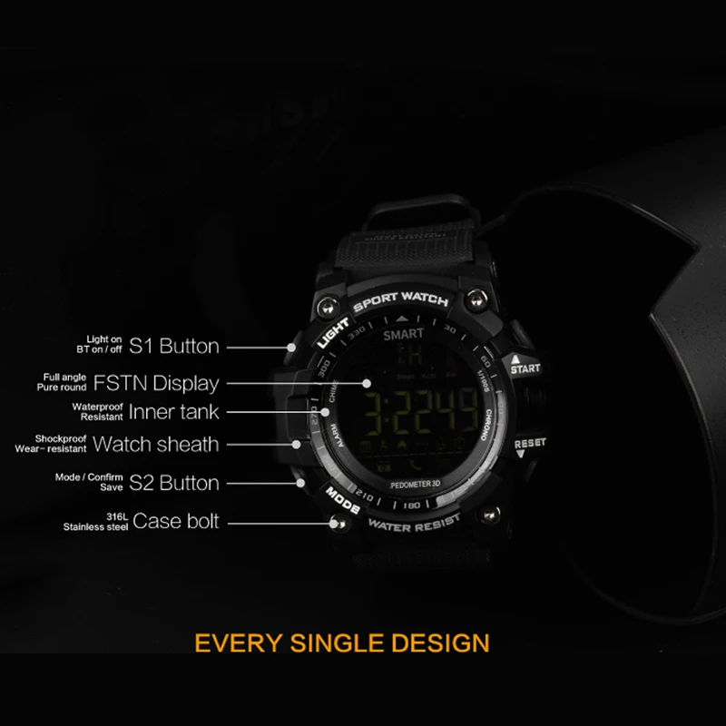Новинка EX16 Спортивные Bluetooth Смарт часы Xwatch 5ATM IP67 водонепроницаемые умные часы Шагомер Секундомер Будильник долгое время ожидания