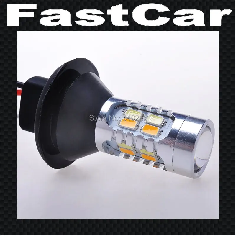 Ba15s 1156 двухцветные 20 SMD 5730 белый/янтарный S25 BA15S светодиодный лампы для передних