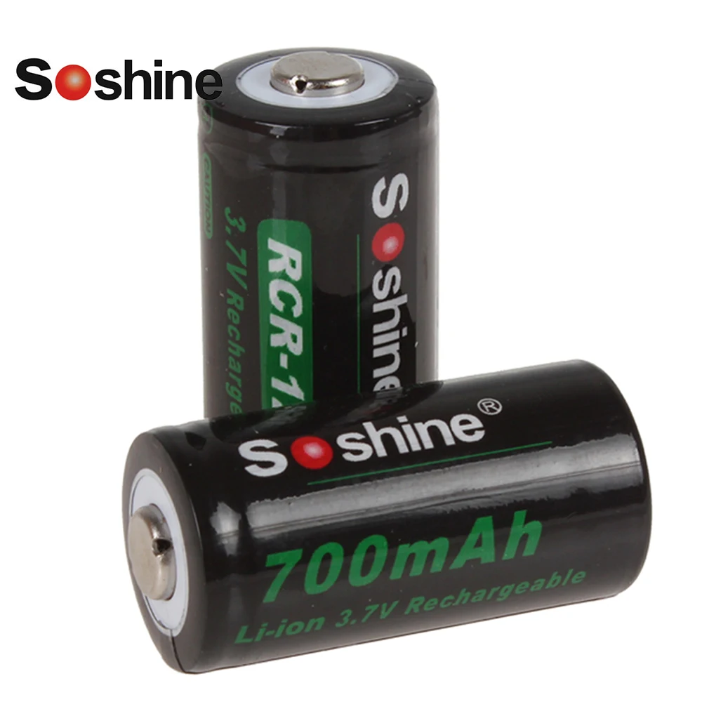 2 шт./лот Soshine RCR123 16340 батарея 700mAh 3 7 V литий-ионная аккумуляторная + ящик для