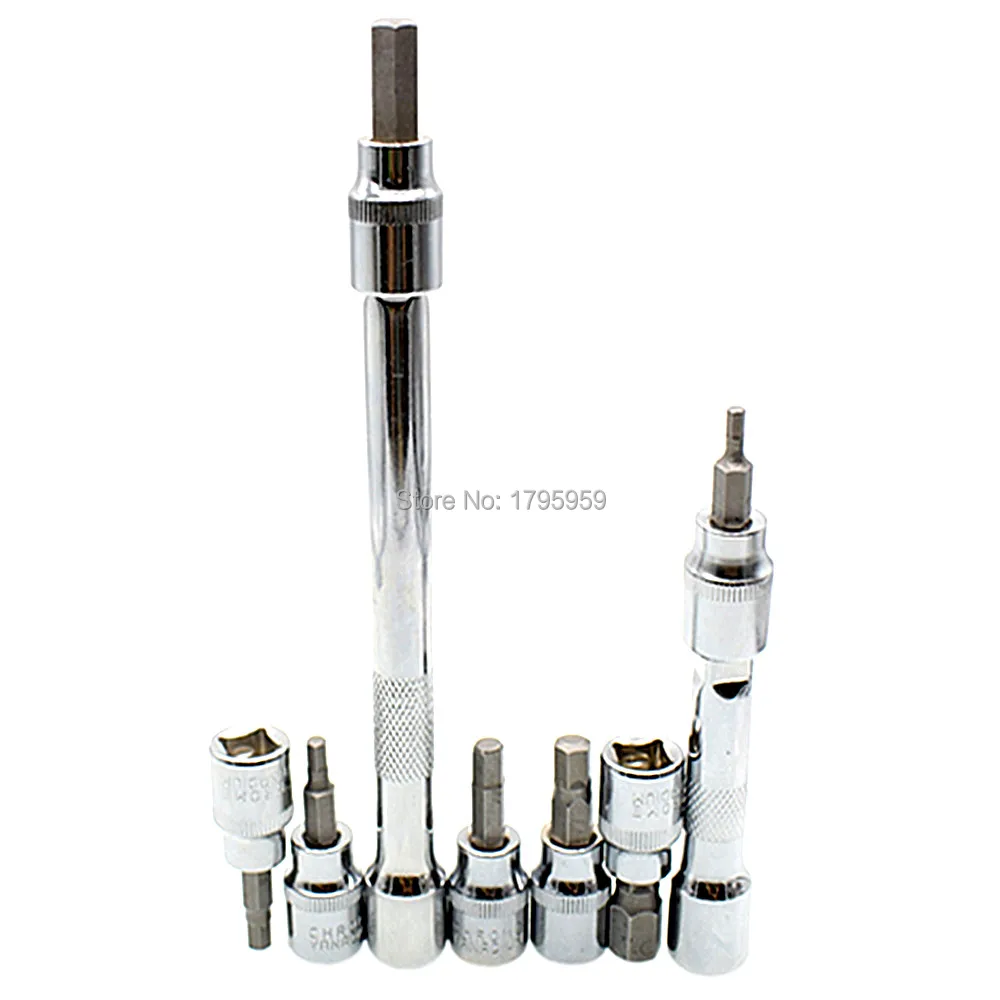 Набор ударных шестигранных гнезд 7 шт. 3/8 дюйма удлинитель 2 Квадратный привод 3 6