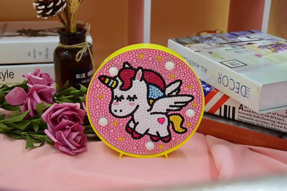 DIY круглая коробка алмазная живопись свет Светодиодная лампа подарок Рождество
