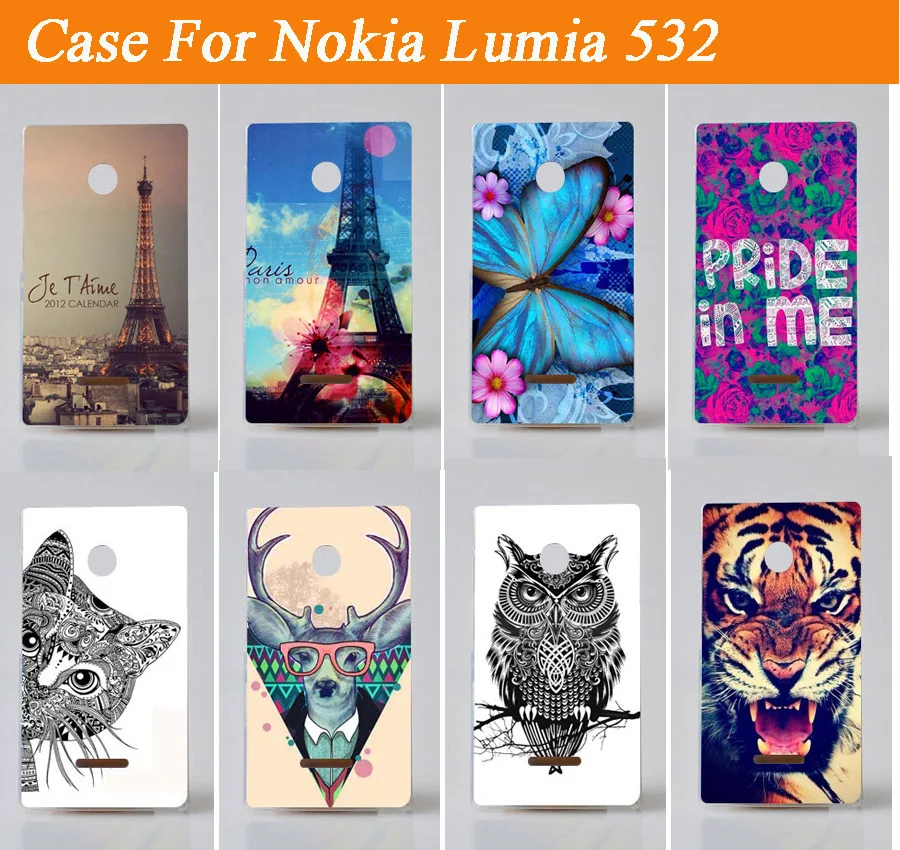 Высококачественный блестящий чехол с рисунком для Microsoft Nokia Lumia 532 microsoft жесткий