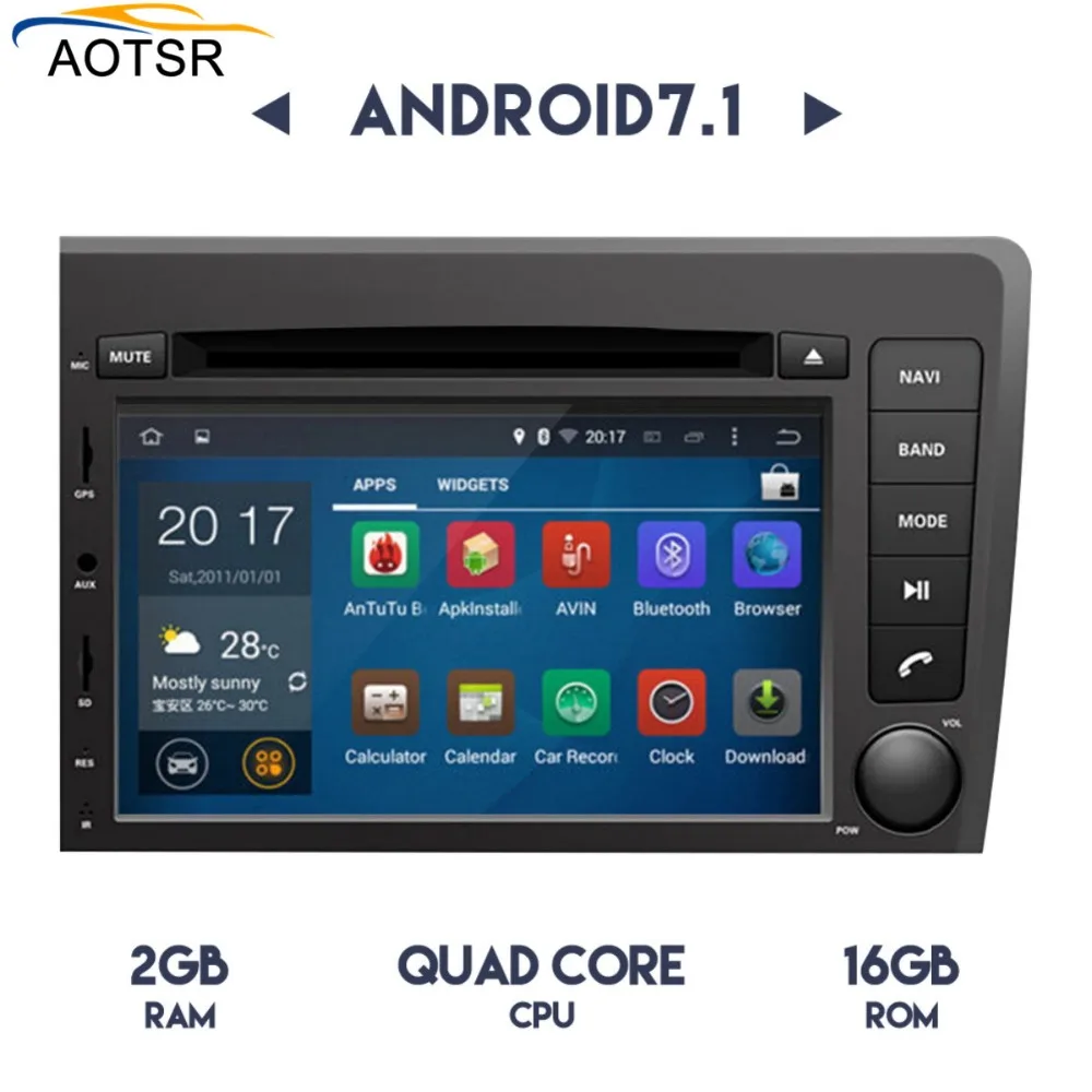 Android 7,1 Автомобильный мультимедийный dvd плеер головное устройство для Volvo S60 V70 XC70 2000 2001 2002 2003 2004 автомобиля gps-навигация, радио, стерео
