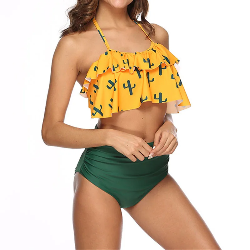 Женское раздельное бикини разноцветное Раздельный купальник купальный костюм с