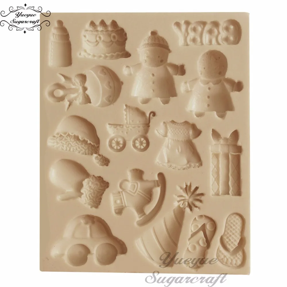 Yueyue Sugarcraft детская рамка автомобиля силиконовая форма помадка кружево Форма торт