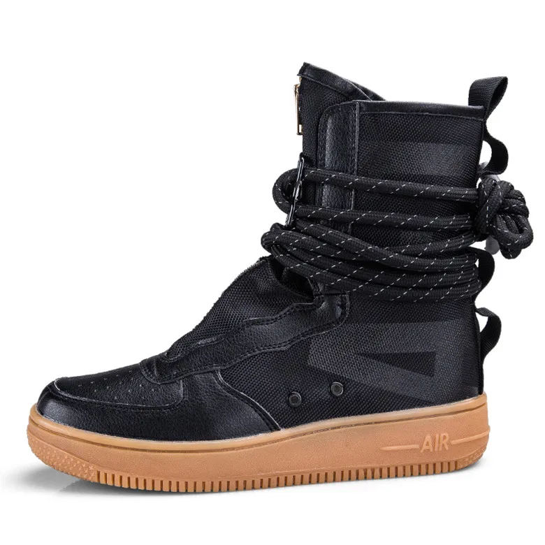 Мужские кроссовки с дышащей сеткой; Tenis Masculino Adulto Basket Homme; обувь с высоким берцем; повседневная обувь унисекс - Цвет: Black