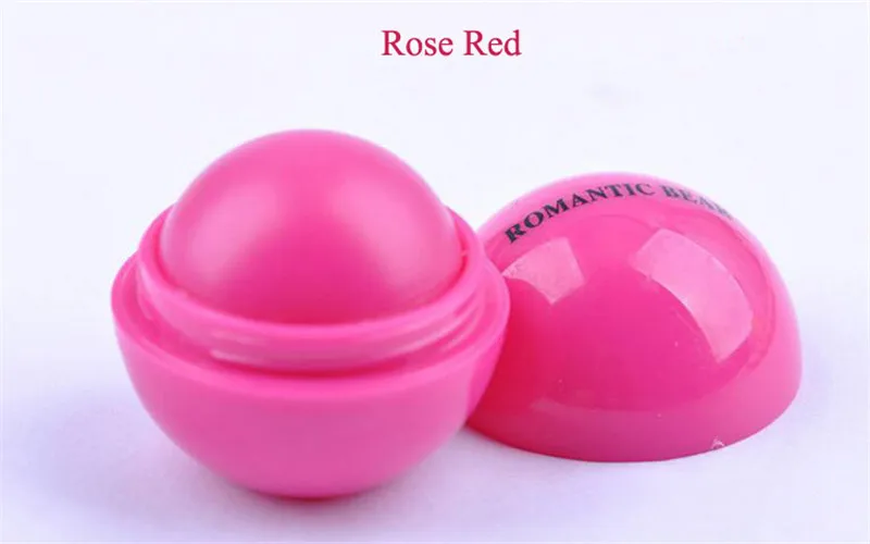 Rose Red 6 шт. круглый бальзам для губ с шариками, милый бальзам для губ с фруктовым вкусом, увлажняющий крем для ухода за губами, натуральный органический макияж, набор бальзамов для губ для зимы - Цвет: Rose Red