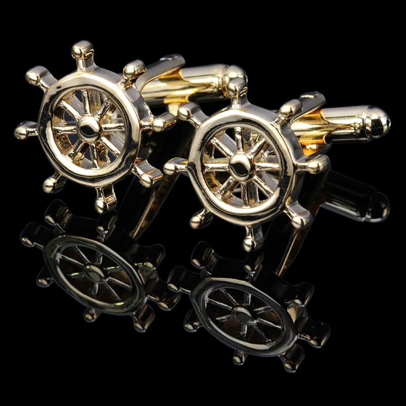 

Promotion!! Fashion Cufflinks Gloden color fashion anchor design copper material free shipping