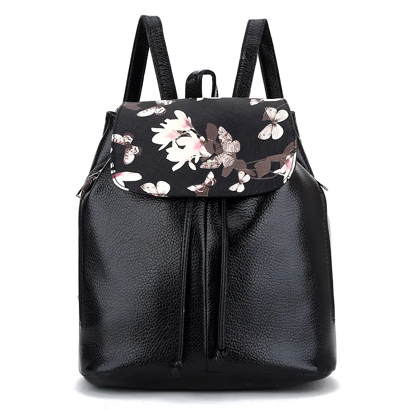 Рюкзаки из искусственной кожи высокого качества с ретро принтом для женщин и