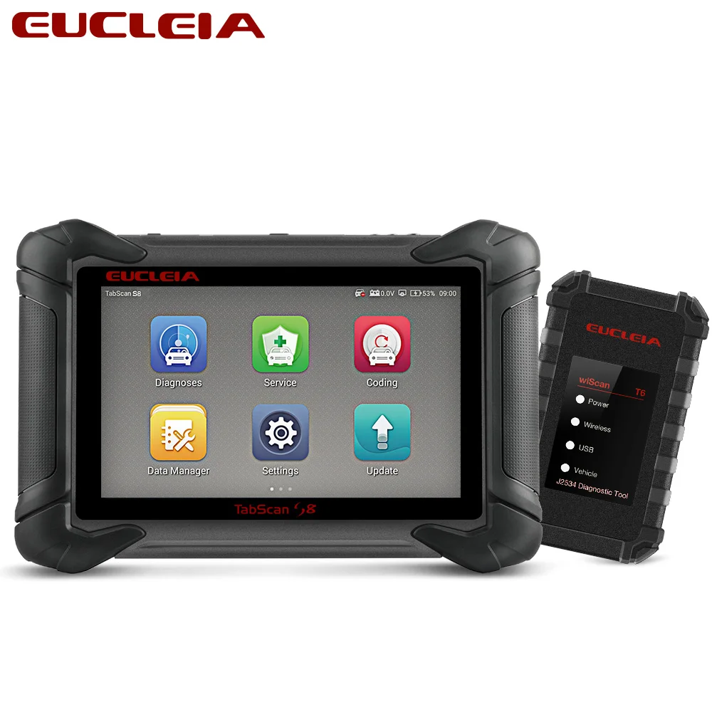EUCLEIA S8 OBD2 сканер Профессиональный J2534 автомобильный диагностический ECU программирование OBD 2 считыватель кодов неисправностей PK MK908P автомобильный диагностический инструмент