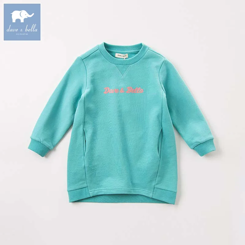 DBK8120 dave bella kids 5Y-13Y fashion dress children autumn high quality dresses baby long sleeve clothing brand clothes | Детская